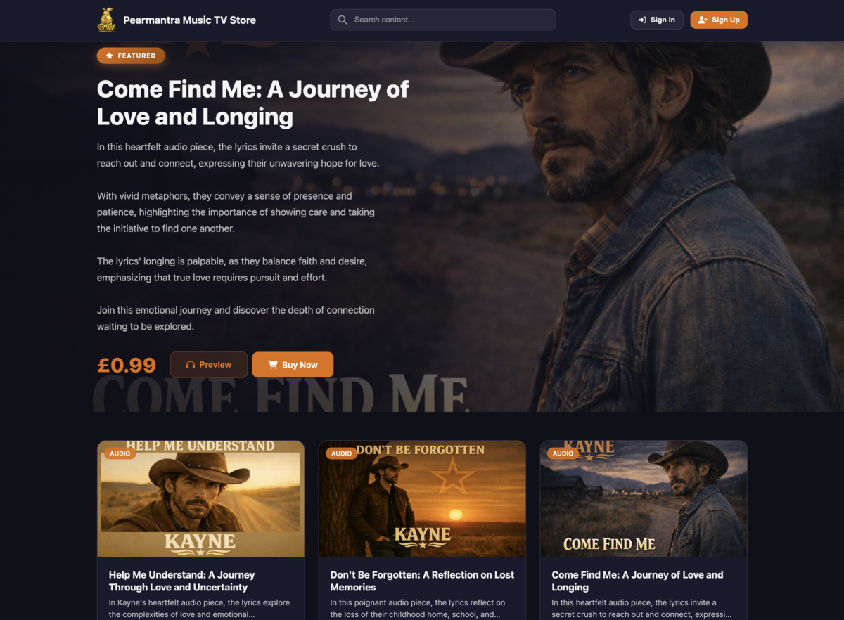 Custom Store Website Example