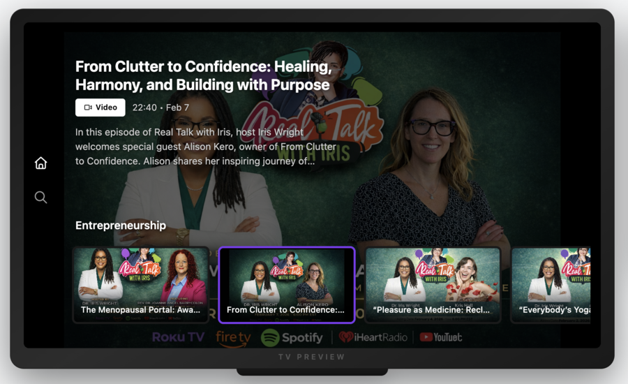 TV App Example - Real Talk with Iris